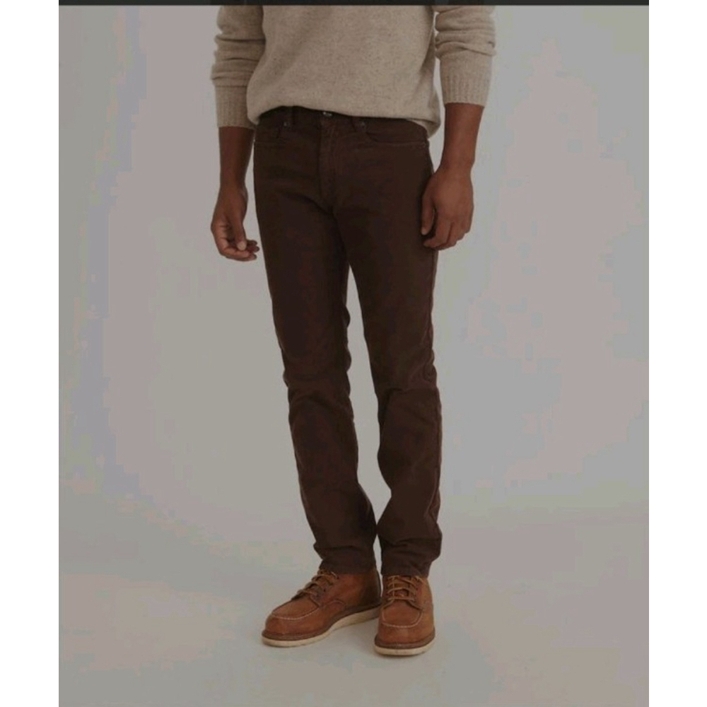 Marine Layer Slim Straight 5-Pocket Brown Corduroy Stretch Pant Size 30 X 30 NWT